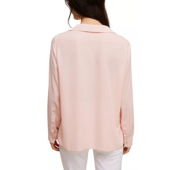 SINGLE THREAD TOP WOMEN'S SIZE SMALL LACE TRIM V NECK POPOVER BLOUSE PINK NEW - Picture 2 of 14